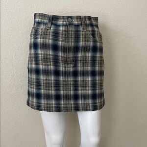 Calvin Klein Jeans Plaid Mini Skirt - Blue and Gray
